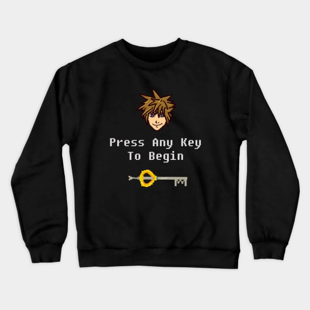 Sora - Press Any Key Crewneck Sweatshirt by NinjaKlee